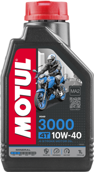 Motoreļļa minerāleļļa MOTUL 3000 4T 10W-40, 1l