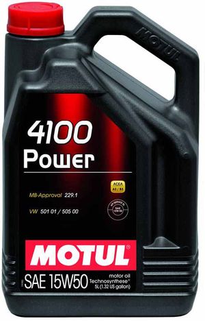 Sintētiska pusmotoreļļa MOTUL 4100 POWER 15W-50, 5l