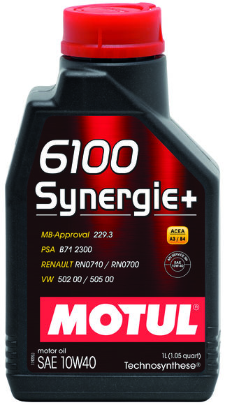 Sintētiska pusmotoreļļa MOTUL 6100 SYNERGIE+ 10W-40, 2l