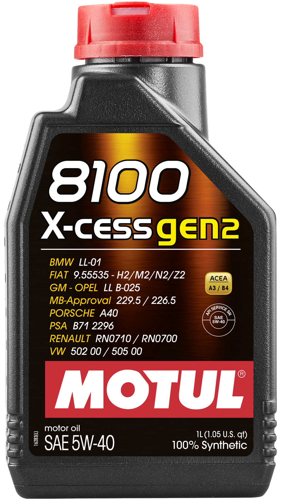 Sintētiska motoreļļa MOTUL 8100 X-cess 5W-40 Gen2, 1l