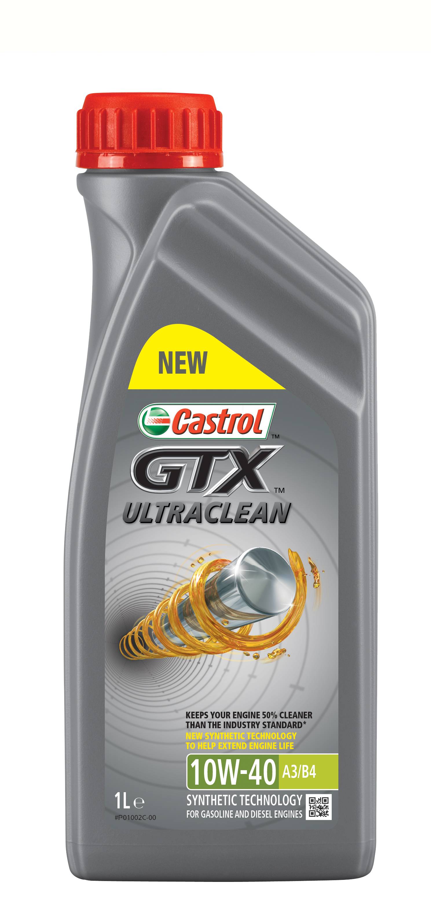 Motoreļļa Pussintētiskā CASTROL GTX ULTRACLEAN 10W-40 A3/B4, 1 l