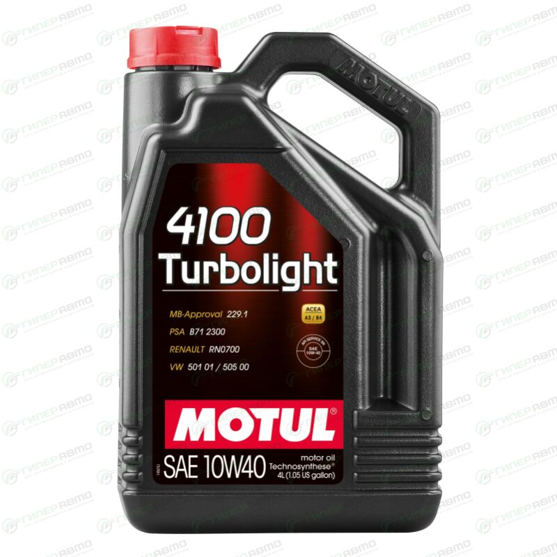 Sintētiska pusmotoreļļa MOTUL 4100 TURBOLIGHT 10W-40, 4l