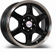 Lietie diski \ "DV 372 6.5x15, 5x110, ET35, D74.1, melns ar pulētu apmali (BLM) \"